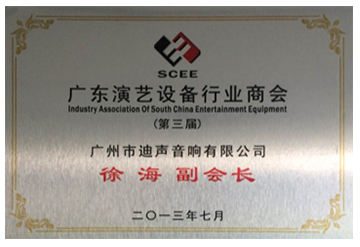 Vice president of Guangdong Performing Arts Equipment Industry Association